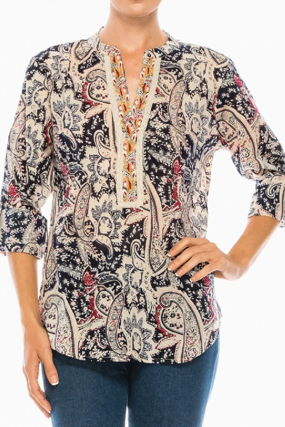 Cotton Voile Embroidery Tunic