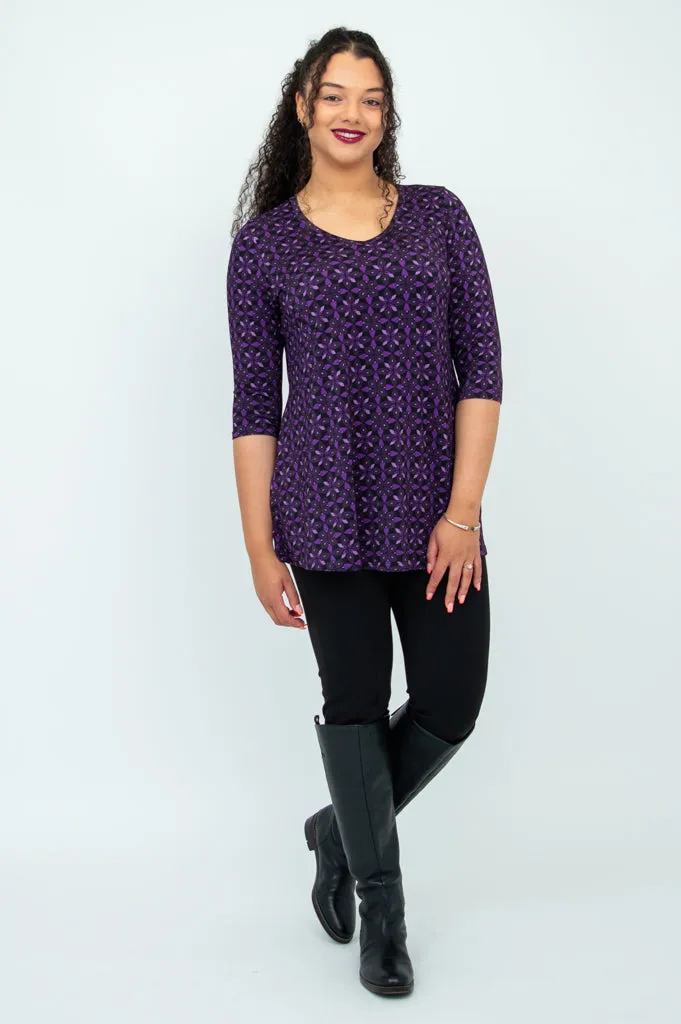 Courage Tunic, Geo Flower, Bamboo - Final Sale