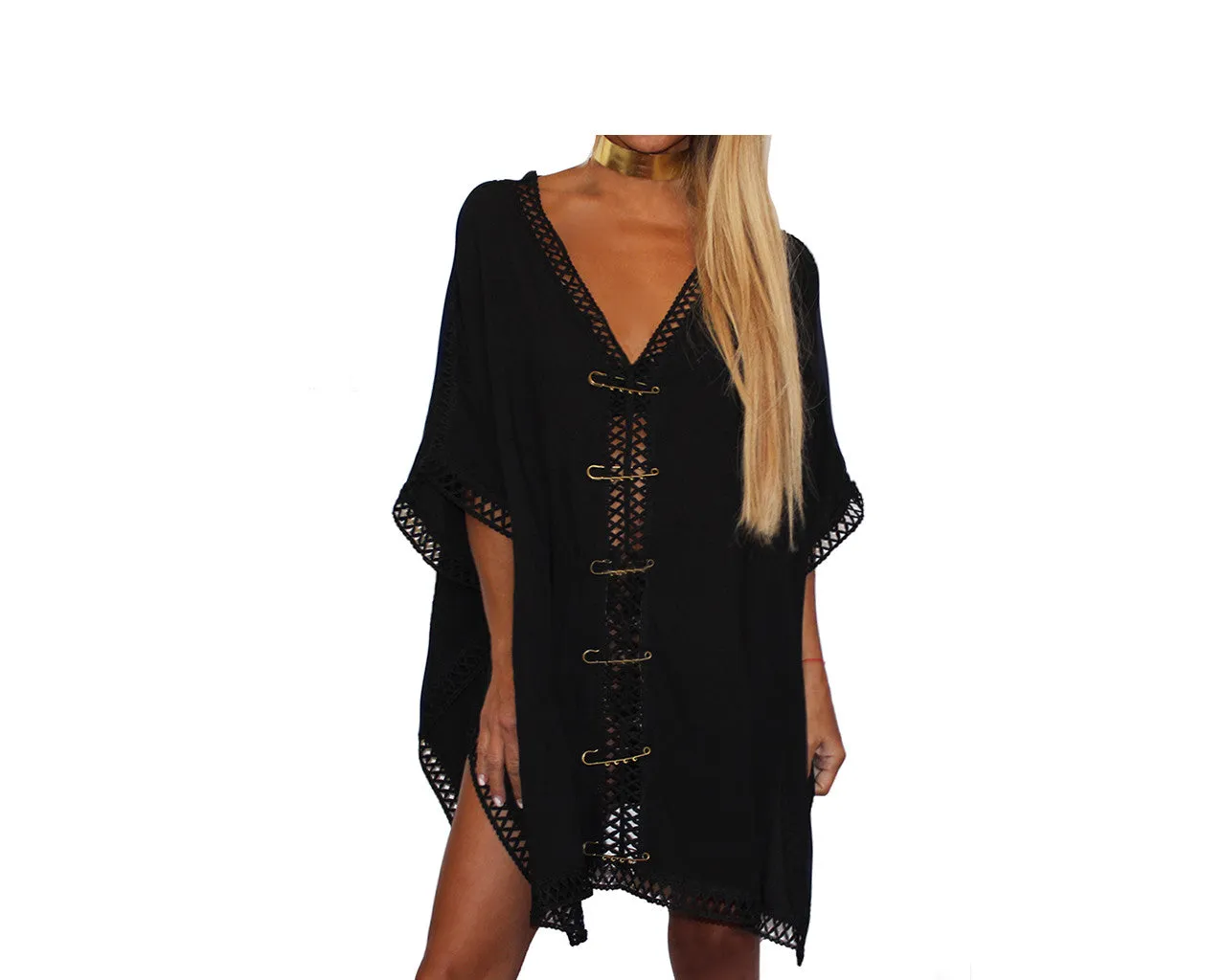 Cover-up Black Beach Tunic - The Portofino