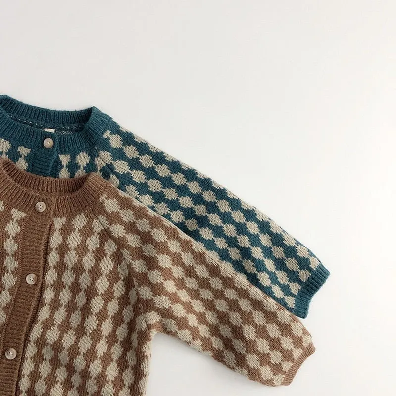 Cozy Knit Round Neck Cardigan for Kids