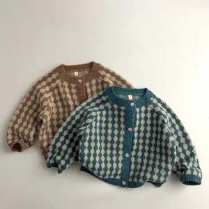 Cozy Knit Round Neck Cardigan for Kids