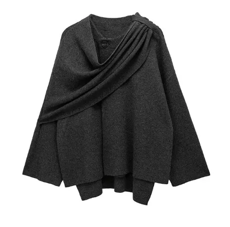 Crescent Wool Poncho