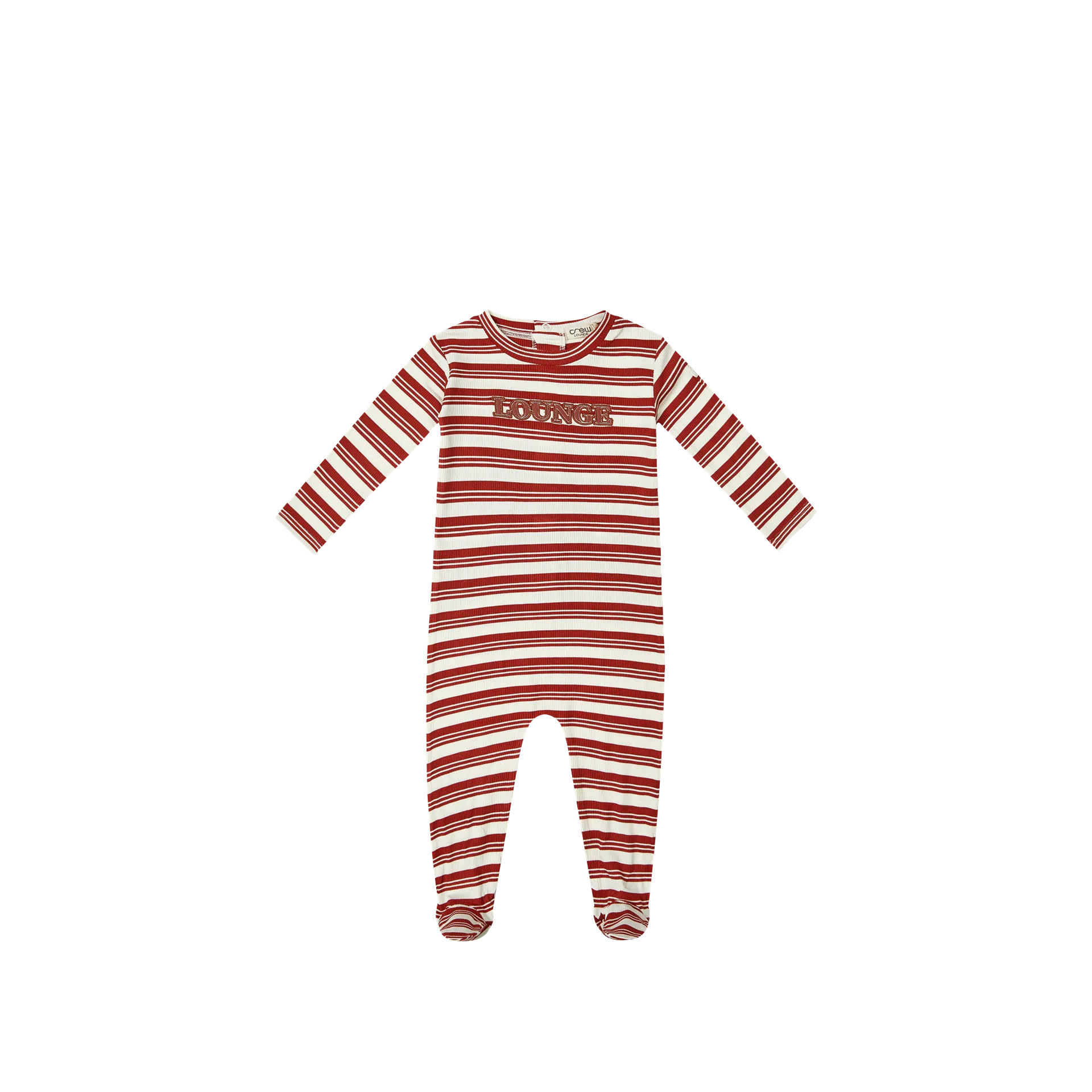 Crew Lounge Red Rib Stripe Romper