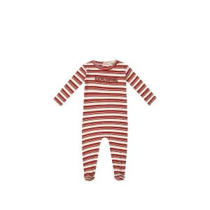 Crew Lounge Red Rib Stripe Romper