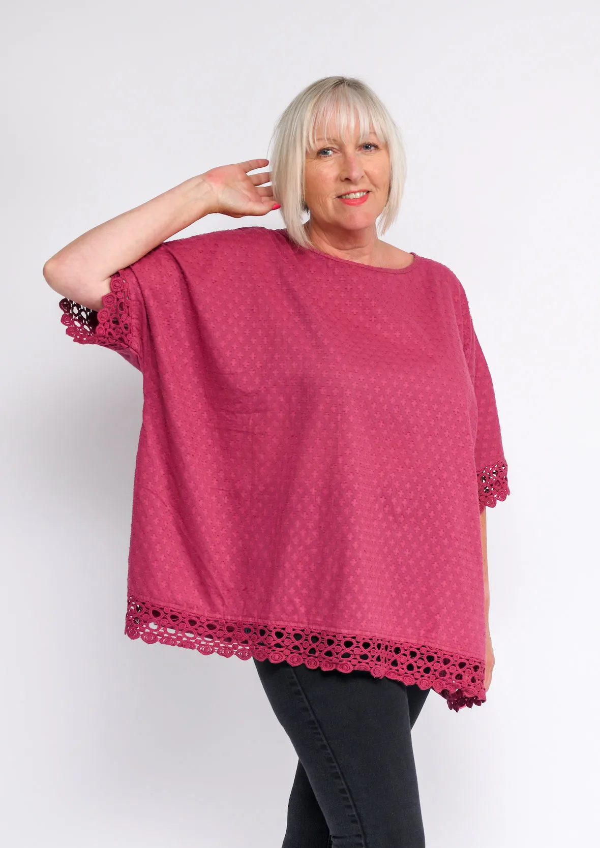 Crochet Trimmed Tunic Top