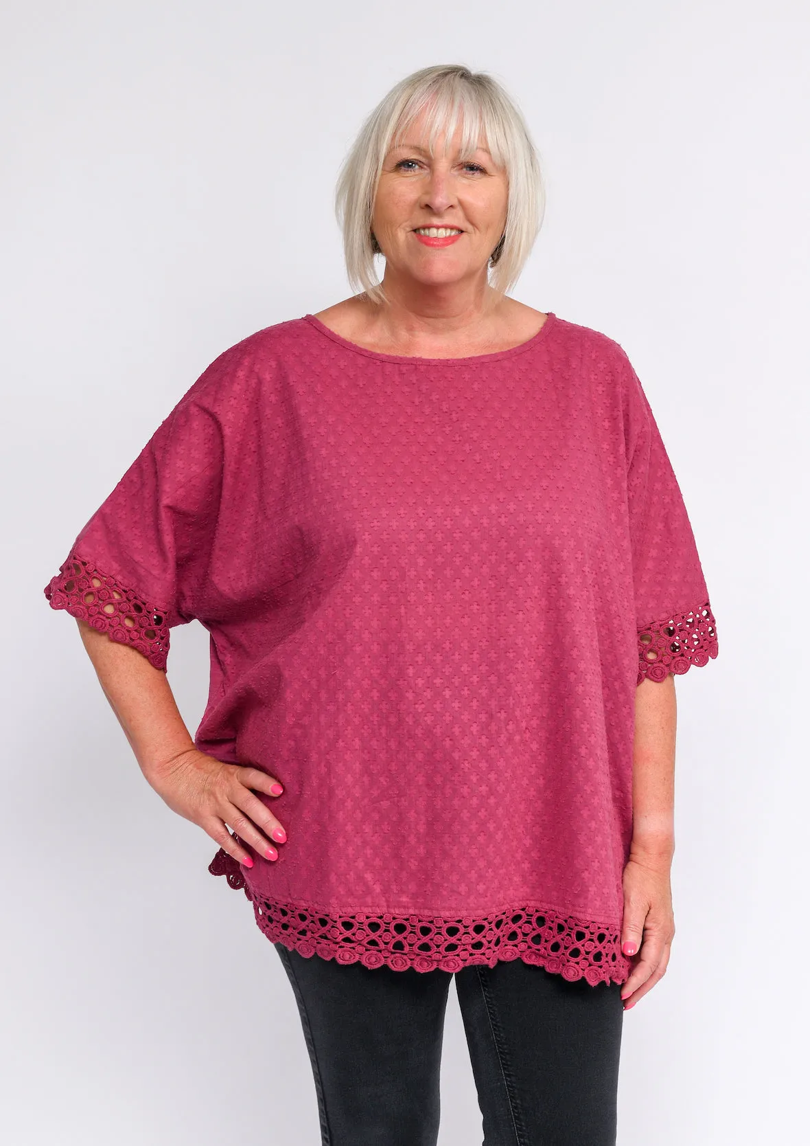 Crochet Trimmed Tunic Top