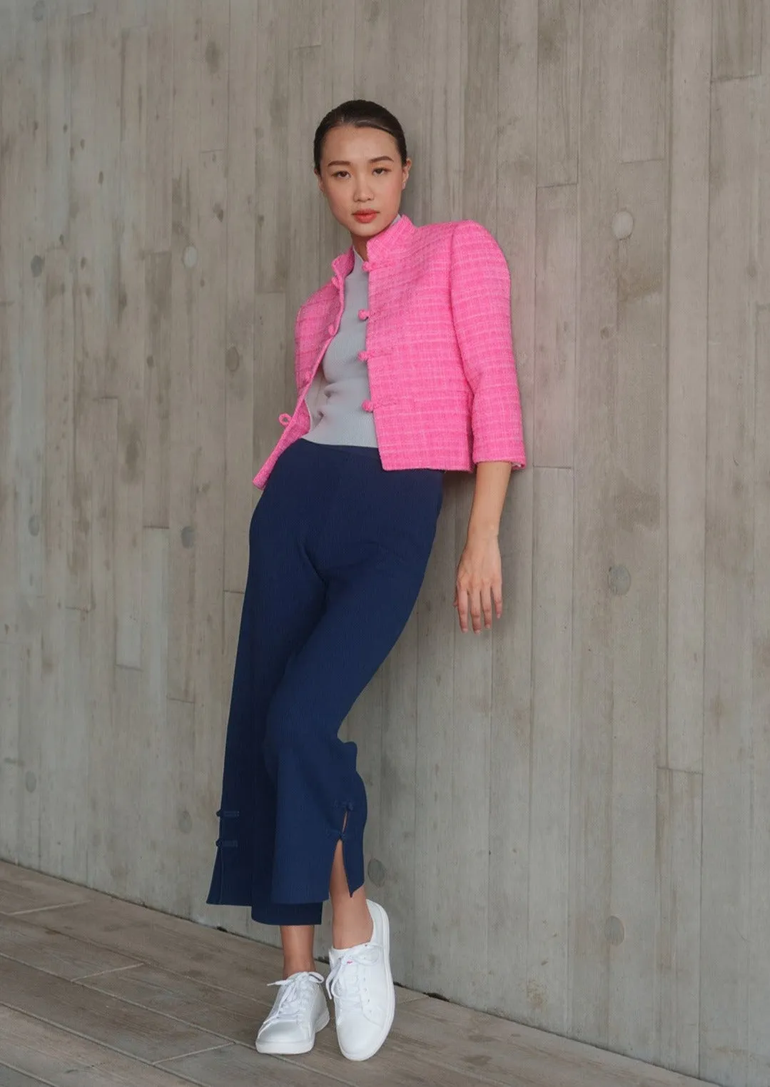 Cropped Tweed Tang Jacket (Pink Lady)