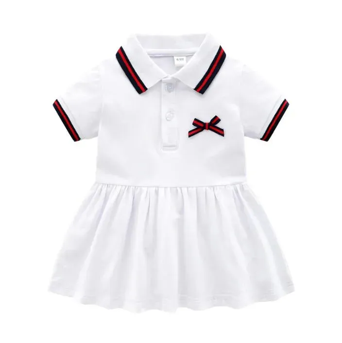 Cute Baby Girls Princess Dress Summer Toddler Short Sleeve Dresses Cotton Newborn Skirts Infant Clothes Kids Clothing 0-24 Months