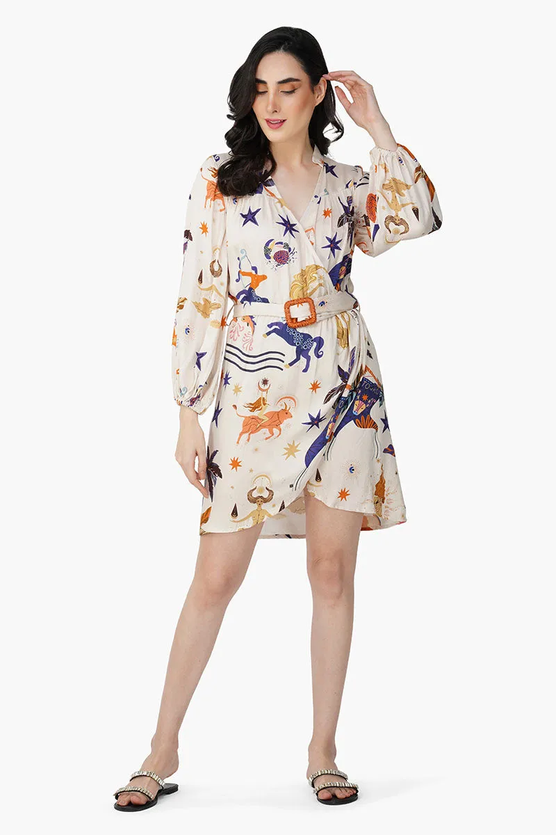 Day Dream Celestial Printed Short Dress