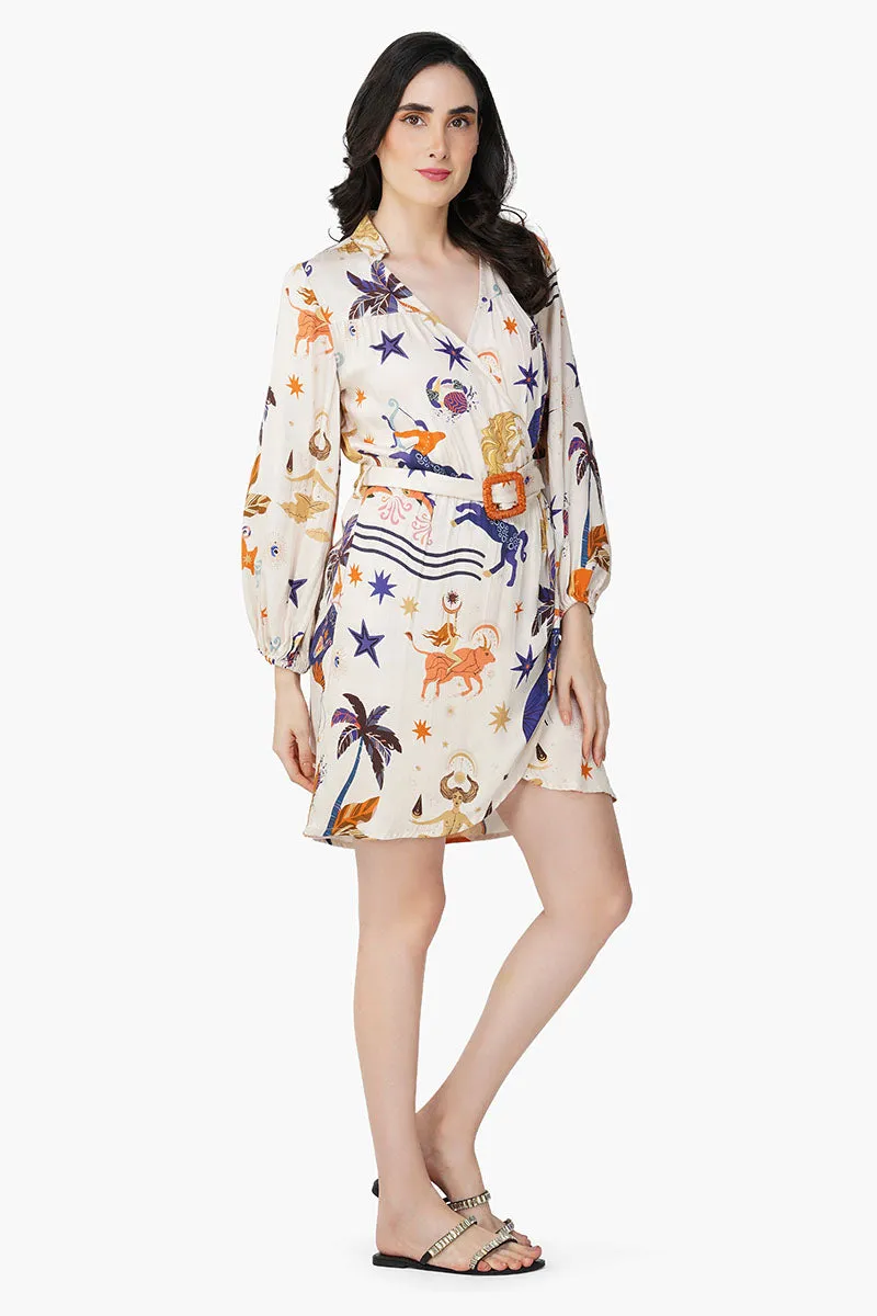 Day Dream Celestial Printed Short Dress