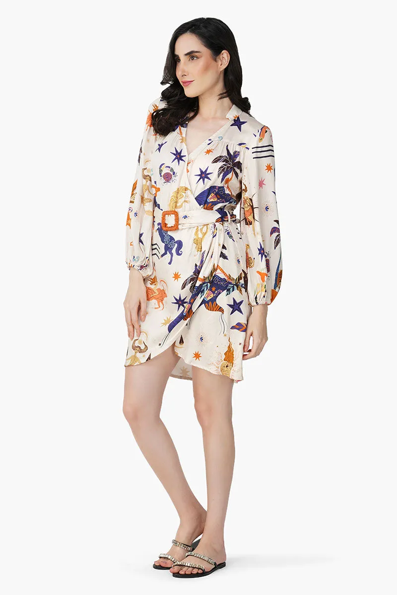 Day Dream Celestial Printed Short Dress