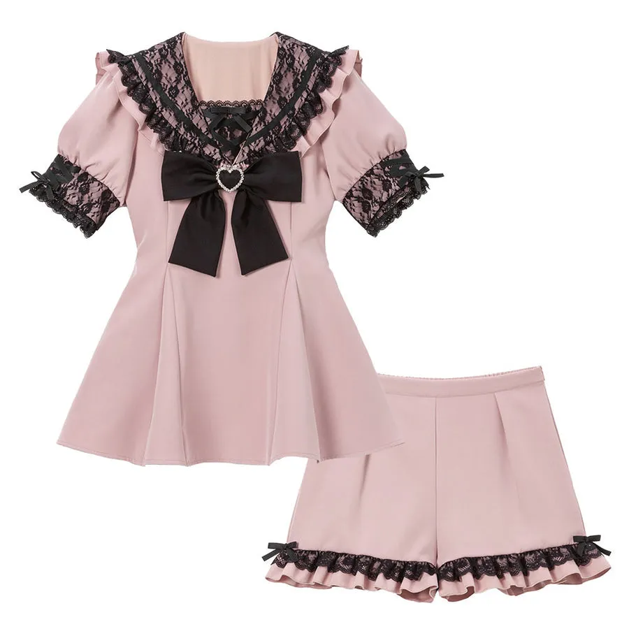 Dear My Love jirai kei sailor tunic & shorts set