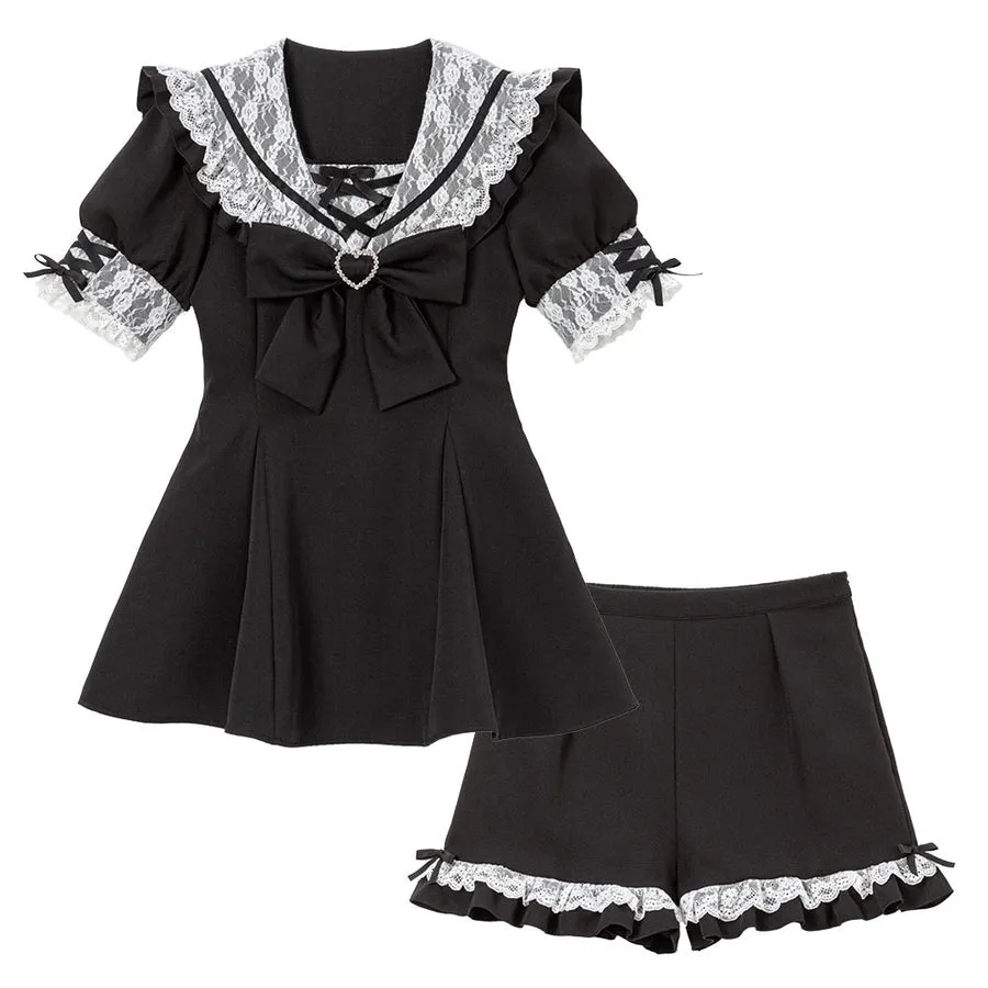 Dear My Love jirai kei sailor tunic & shorts set