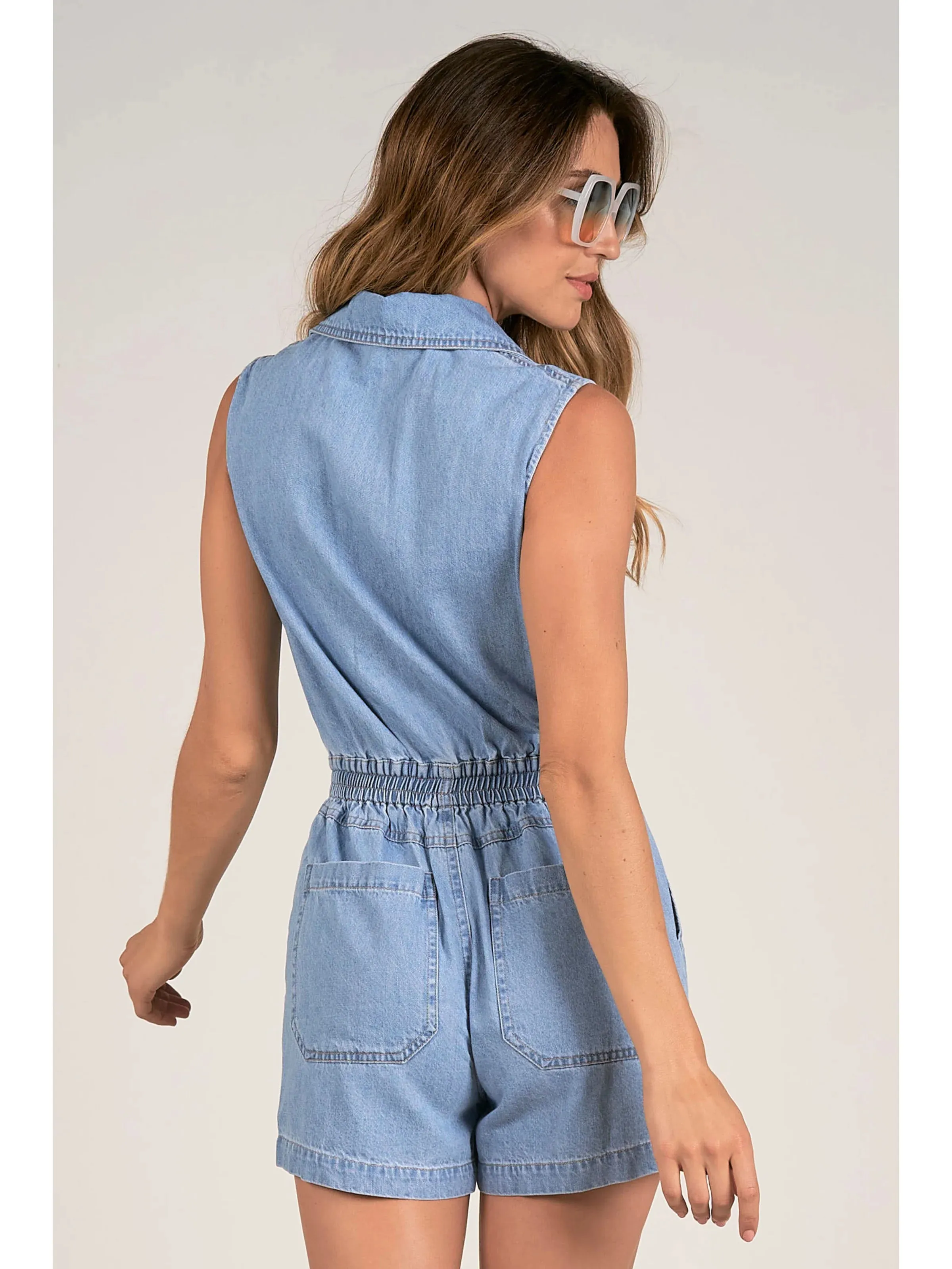 Denim Sleeveless Romper