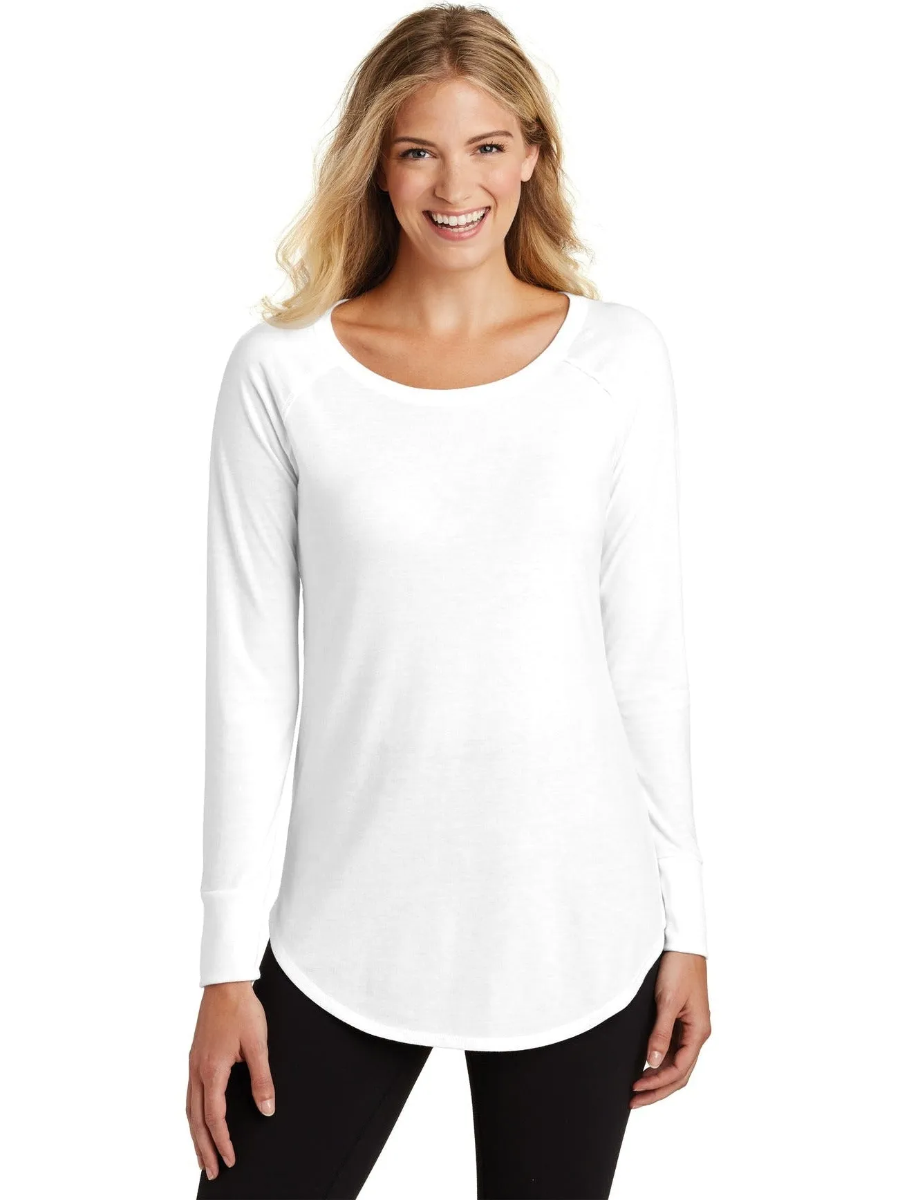 District Ladies Perfect Tri Long Sleeve Tunic Tee