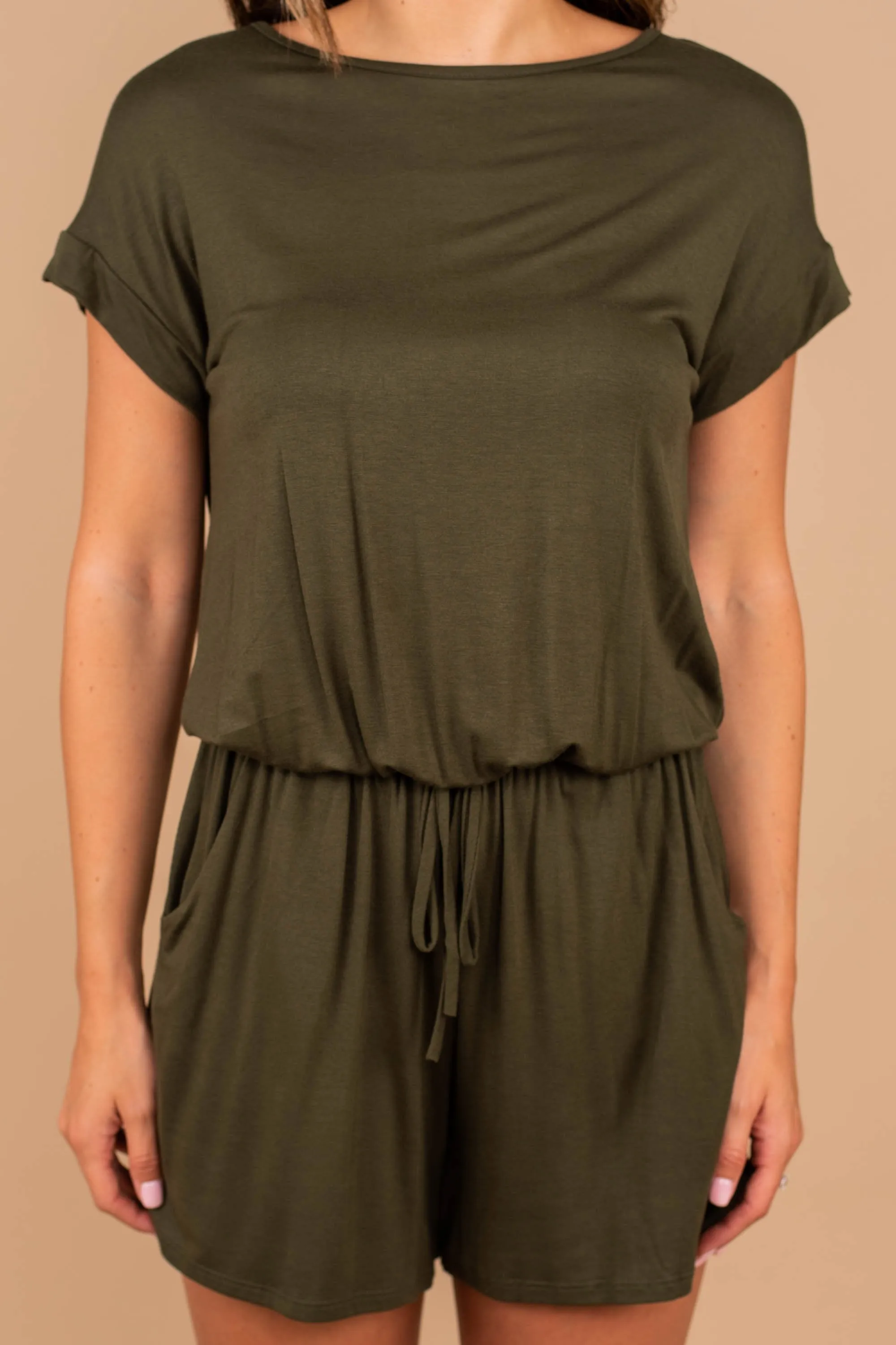 Do Anything For You Olive Green Romper