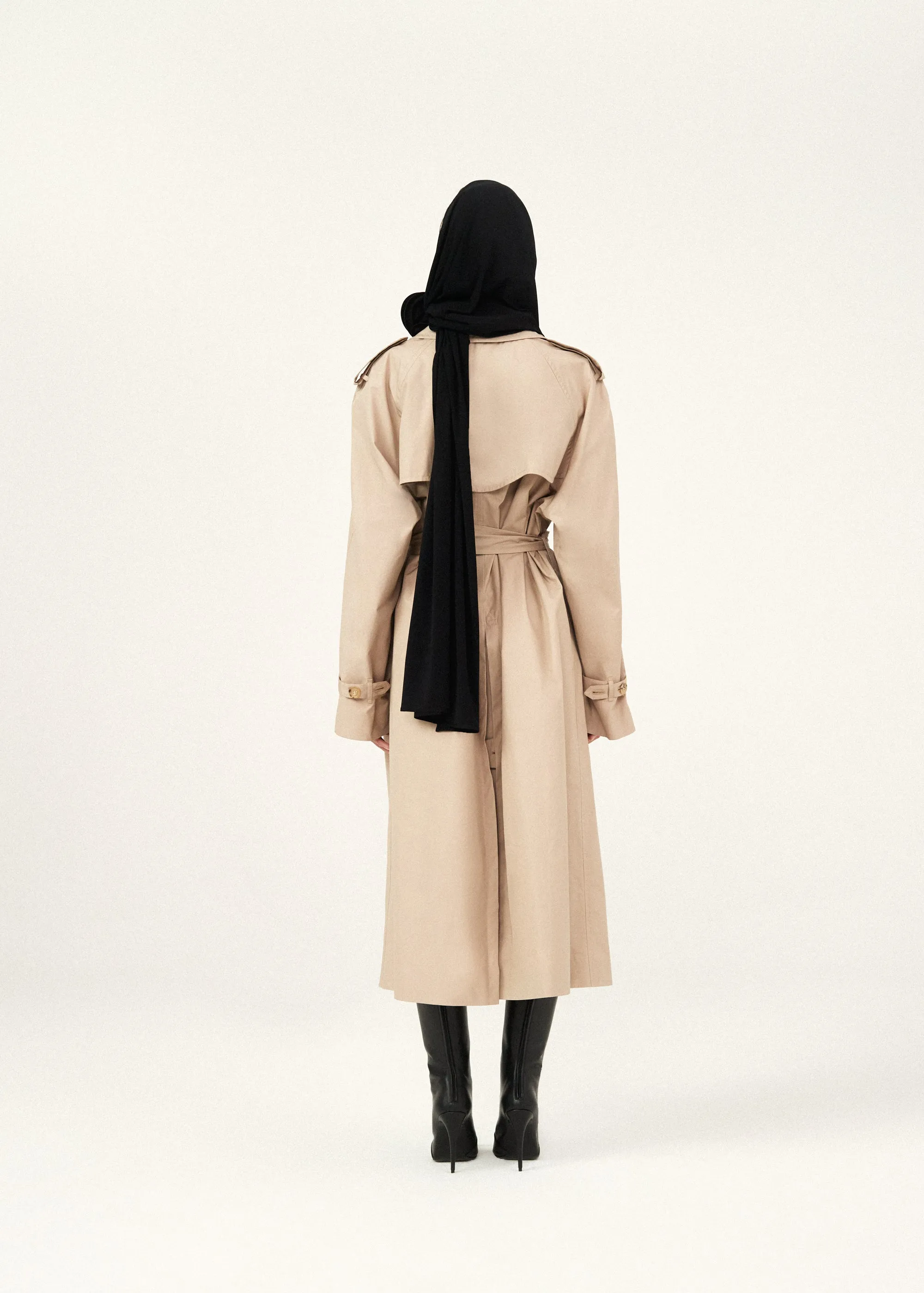 Double breasted trench coat in beige