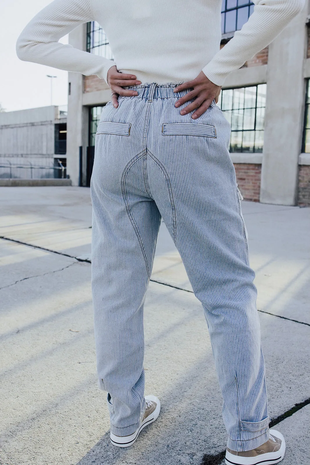 Drew Striped Denim Jeans Lux Collection