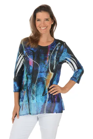 Eclipse 3/4 Sleeve Chiffon Tunic