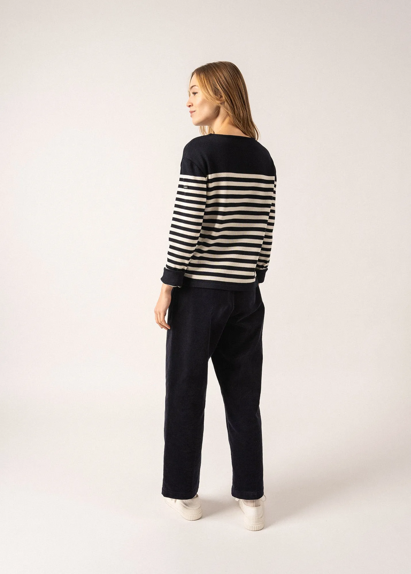 Ecrins Striped Jumper - in soft wool (NAVY/ECUME)