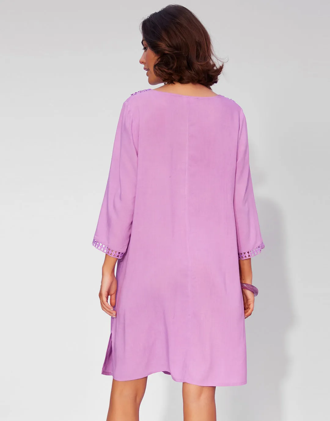 Embroidered Tunic - Violet