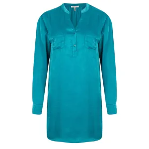 Esqualo - Turquoise Satin Tunic