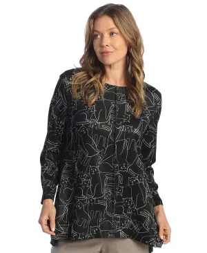 FB8-1864 Women's Kit Cat Tunic - Black & White