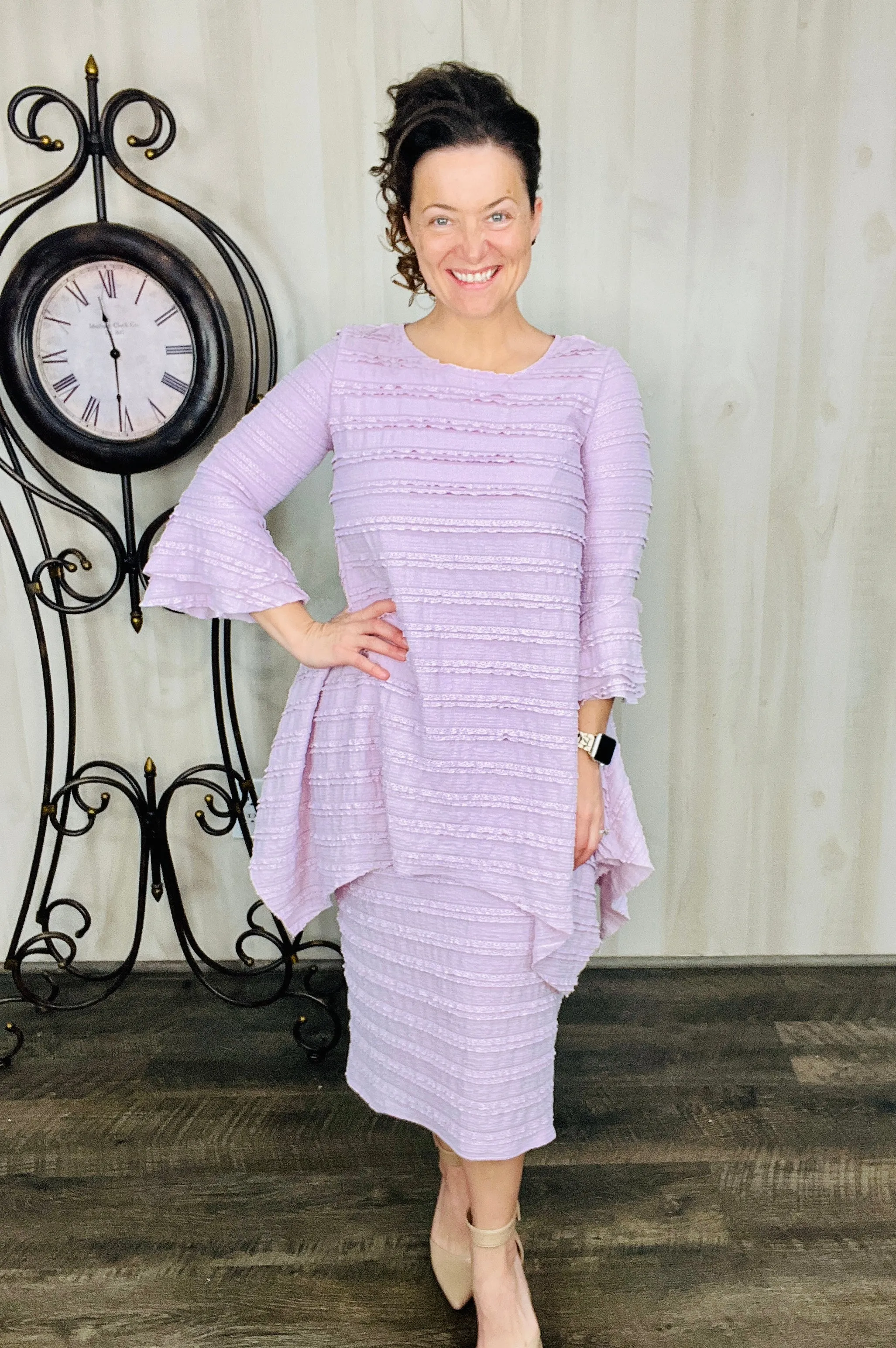 Feminine & Lace Tunic- Lavender