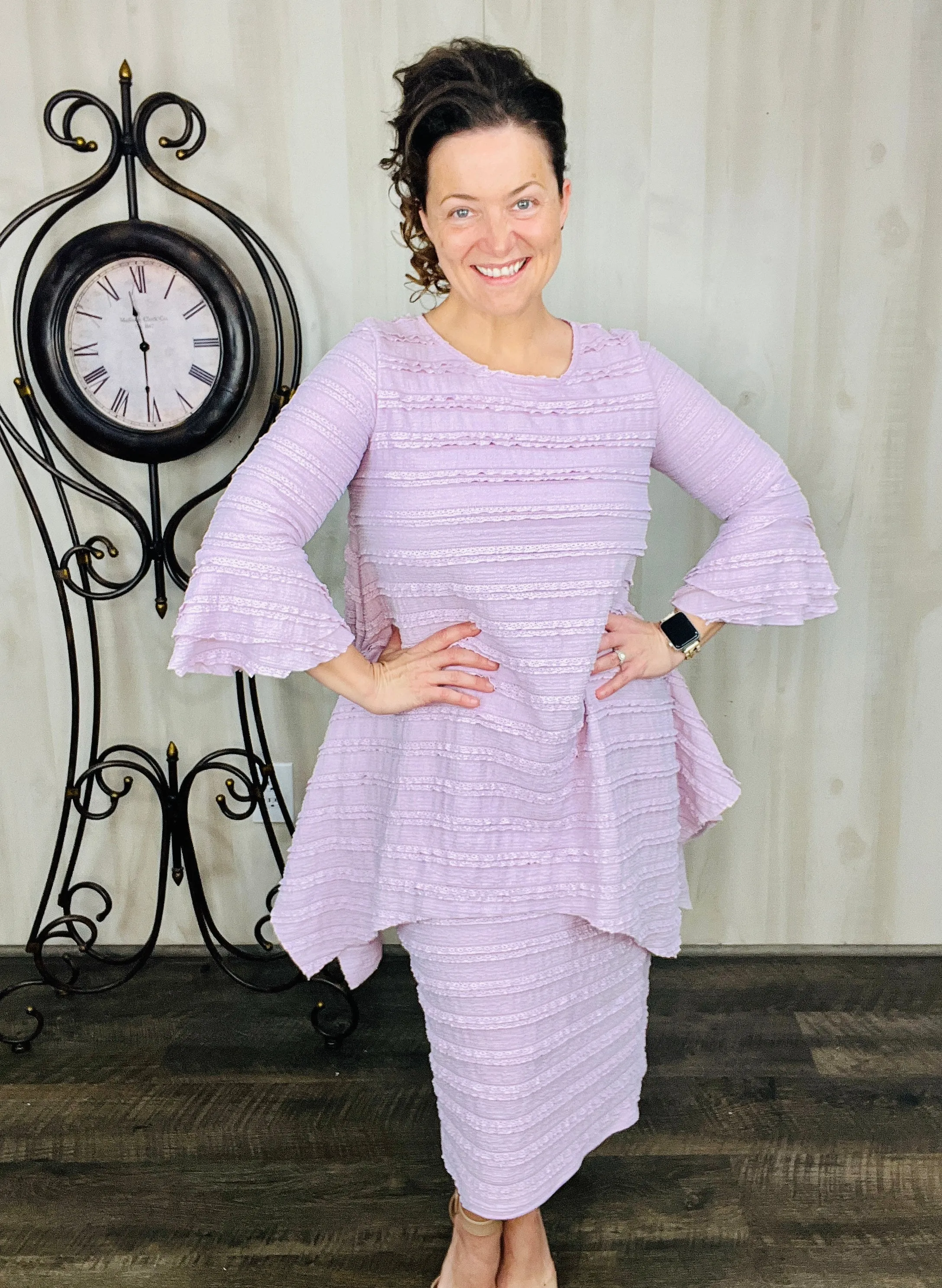 Feminine & Lace Tunic- Lavender