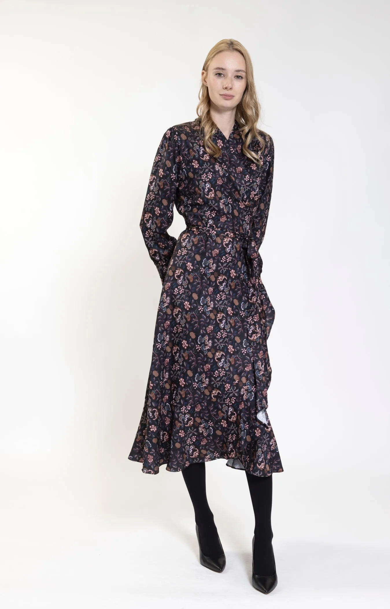 FLORAL WRAP DRESS