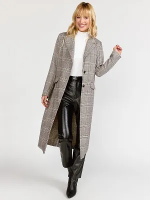 Fore Collection Long-Sleeve Plaid Trench Coat - Brands We Love