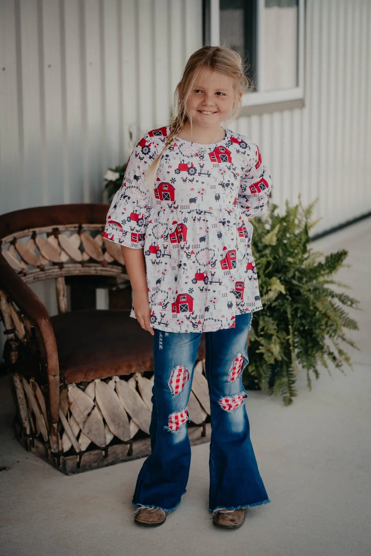 Girl's Barnyard Denim Flares Set (2-9/10)