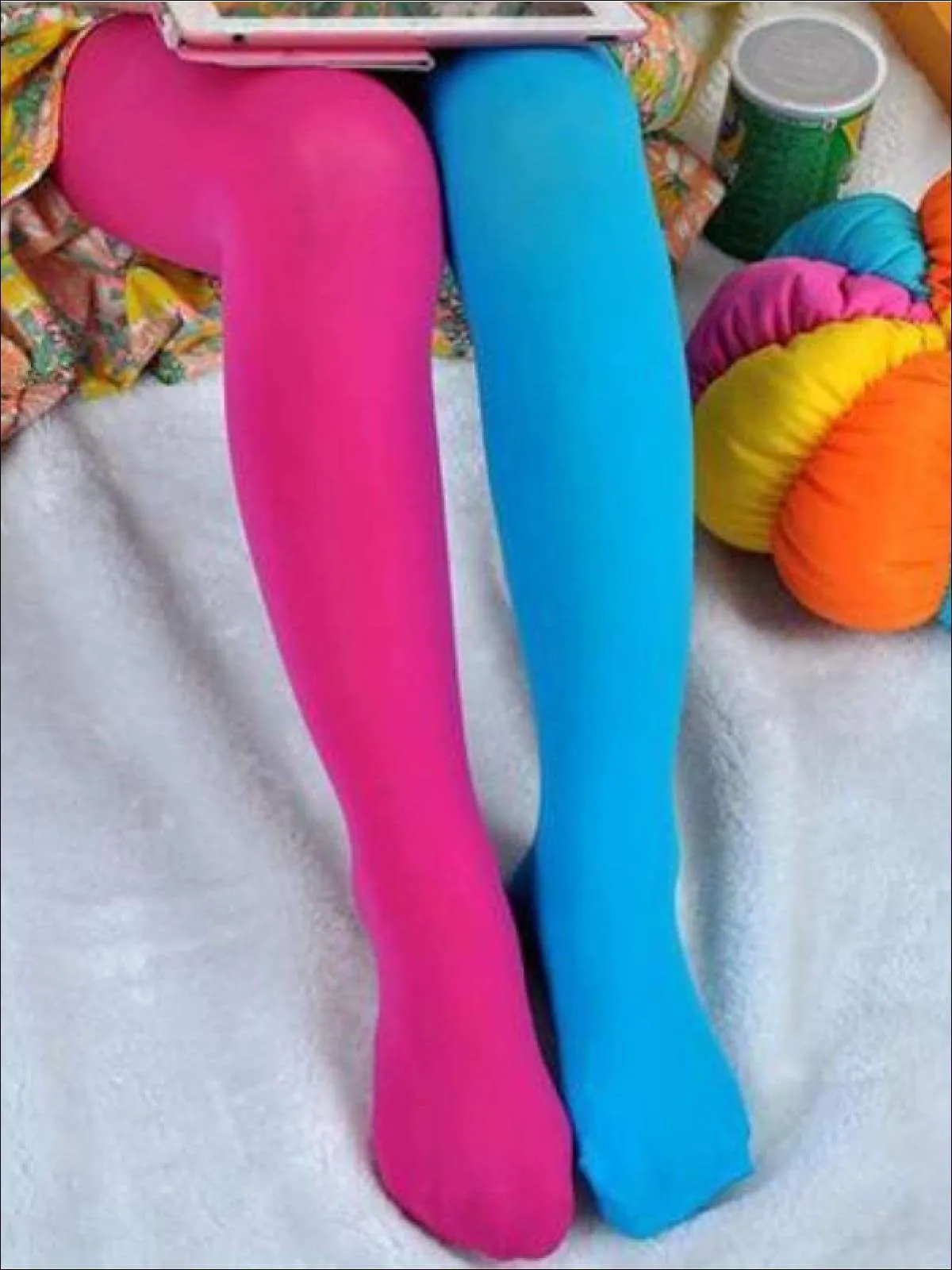 Girls Candy Color-Block Tights (Multiple Color Options)