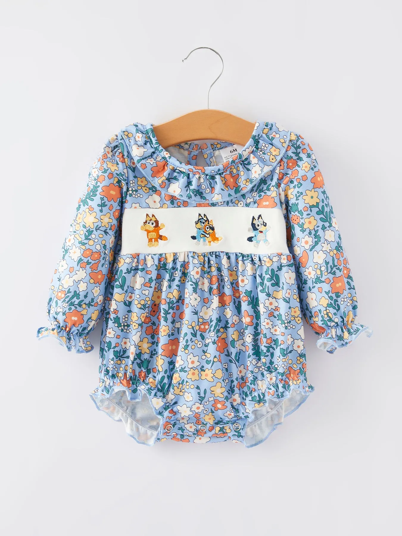 Girls Fall Cartoon Embroidery Romper