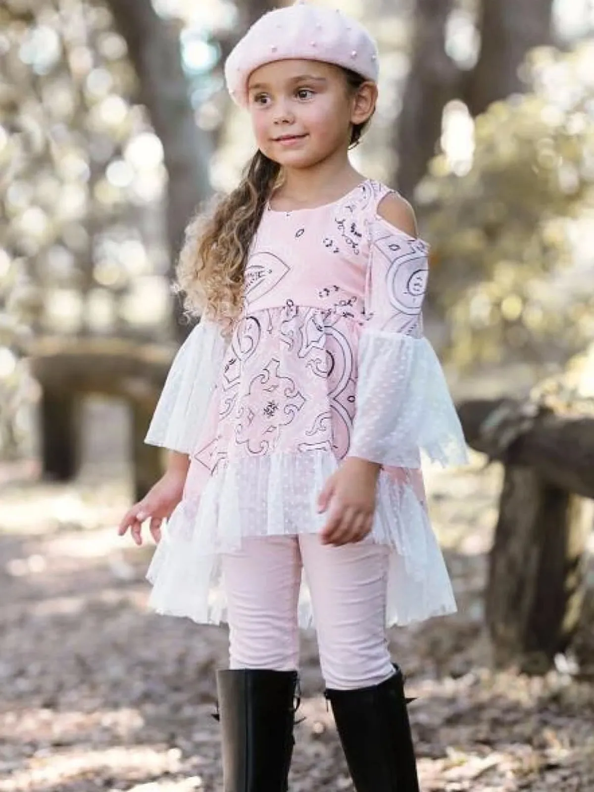 Girls Pink Paisley Boho Tunic