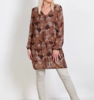 Goose Island 3344 Pleated Ditsy Print Tunic (3 Colours)