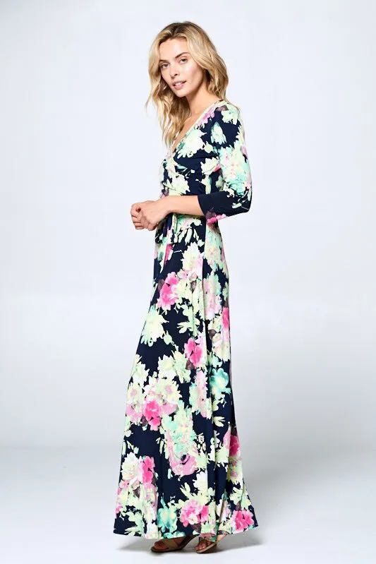 Grace Faux Wrap Floral Maxi Dress