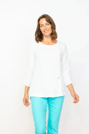 Habitat Sale, 16317 Stepped Hem Tunic, White 50% Off Regular Price