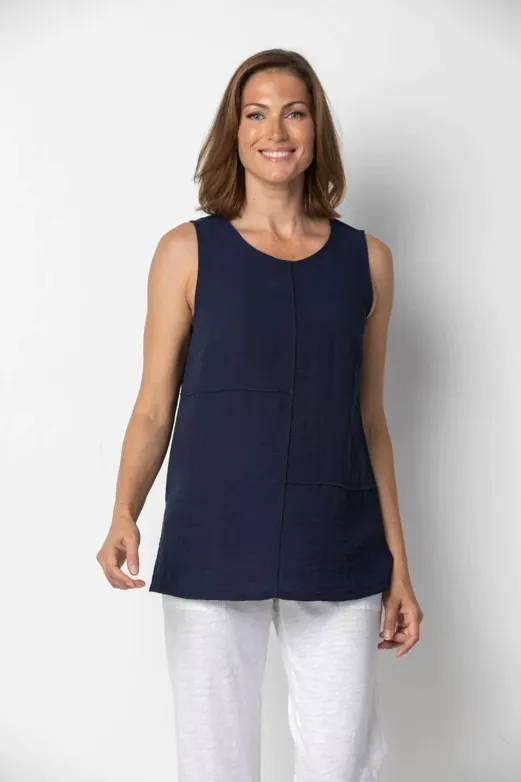 Habitat Sale, 30650 Pieced Sleeveless Tunic Tank, Twilight 50% Off Regular Price