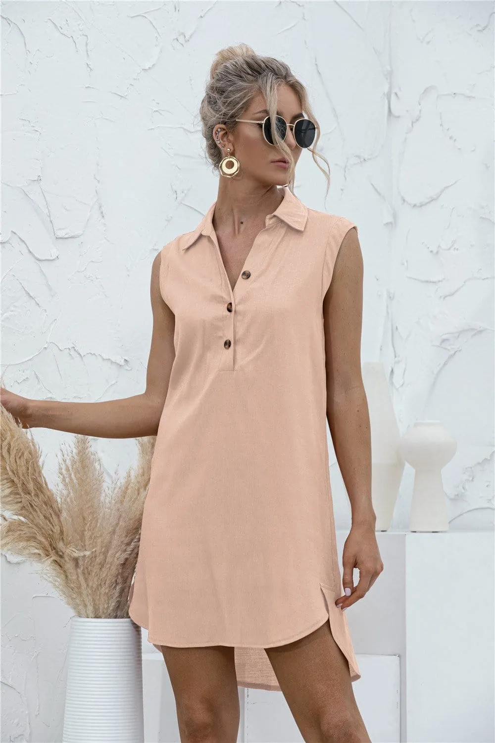 High-Low Button Tunic