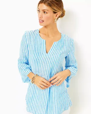 Hollie Linen Tunic (Lunar Blue Bimini Stripe)