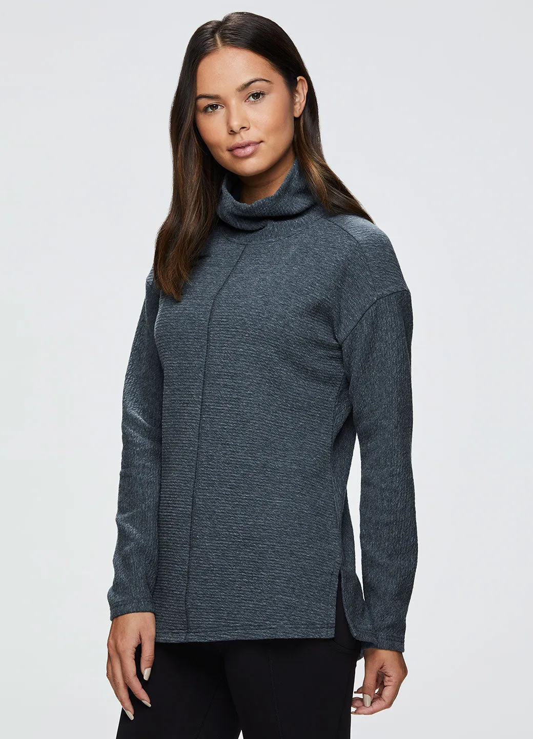 Hudson Textured Cowl Neck Tunic Sweatshirt