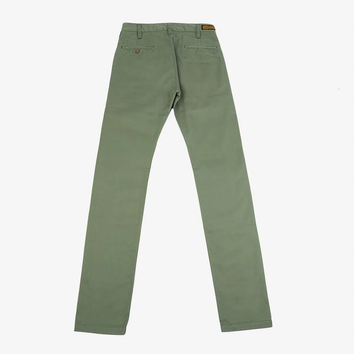 Iron Heart - IH-721 - 9oz Mercerised Selvedge Cotton Slim Tapered Chinos - Olive