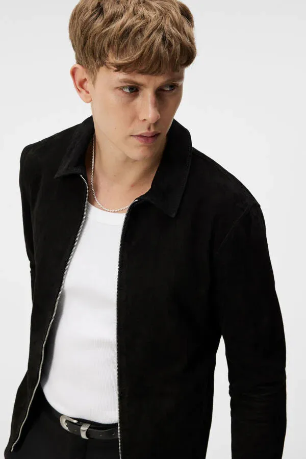 J. LINDEBERG Jonah Suede Overshirt Black