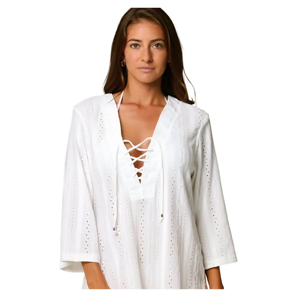 J Valdi Capri Big Shirt Tunic Coverup - White