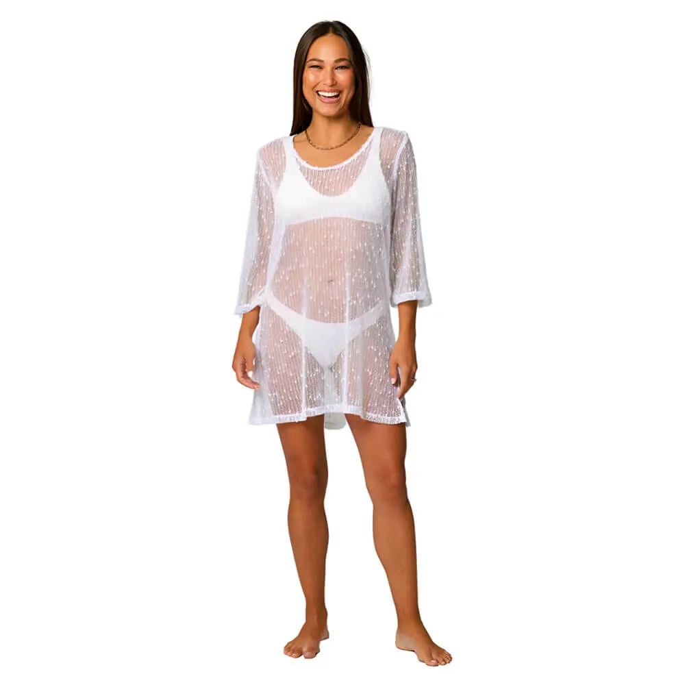 J Valdi Fiji Scoop Neck Tunic Coverup - White