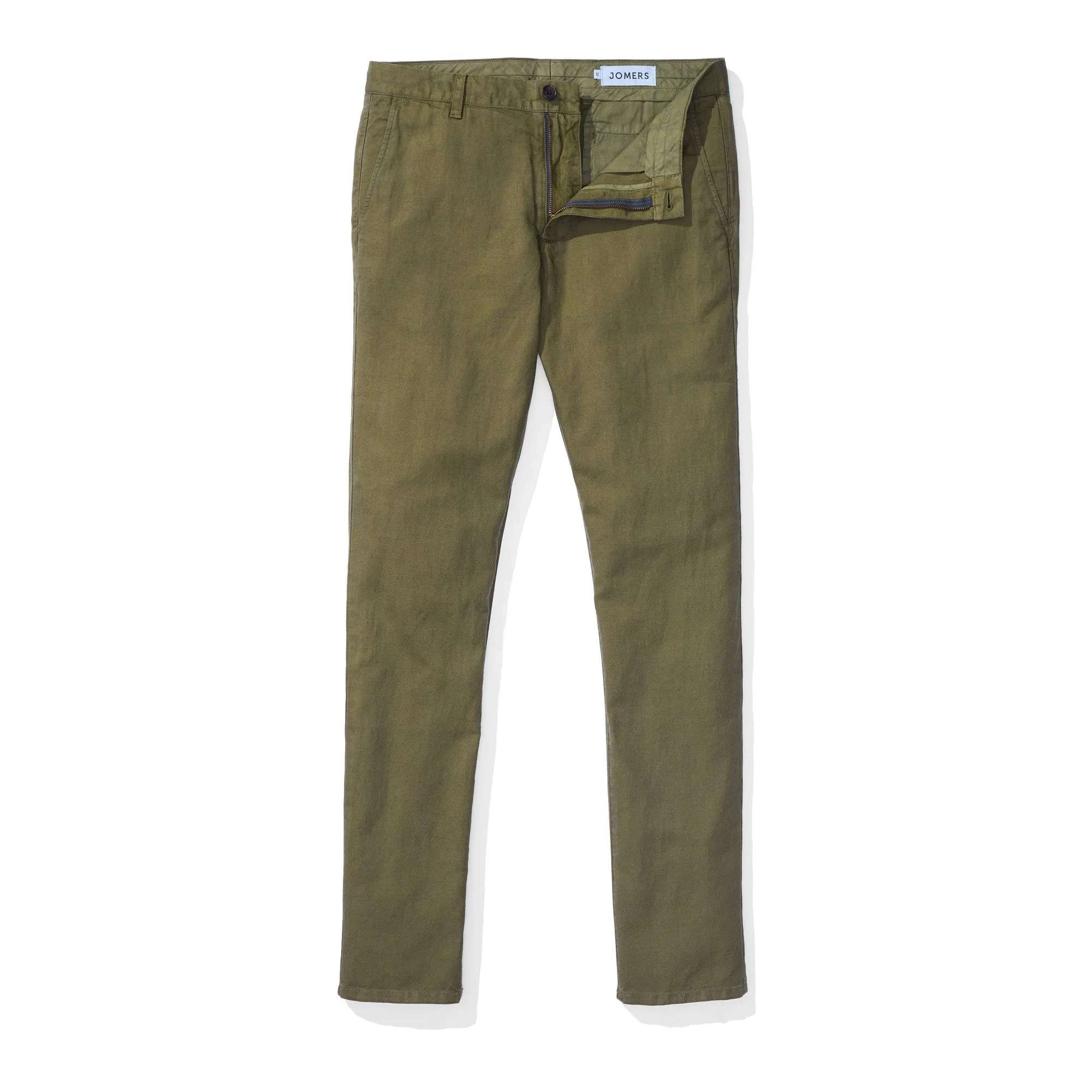 Japanese Linen Canvas Chino - Olive