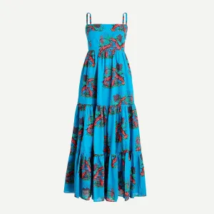 J.crew Tiered maxi dress in lobster print