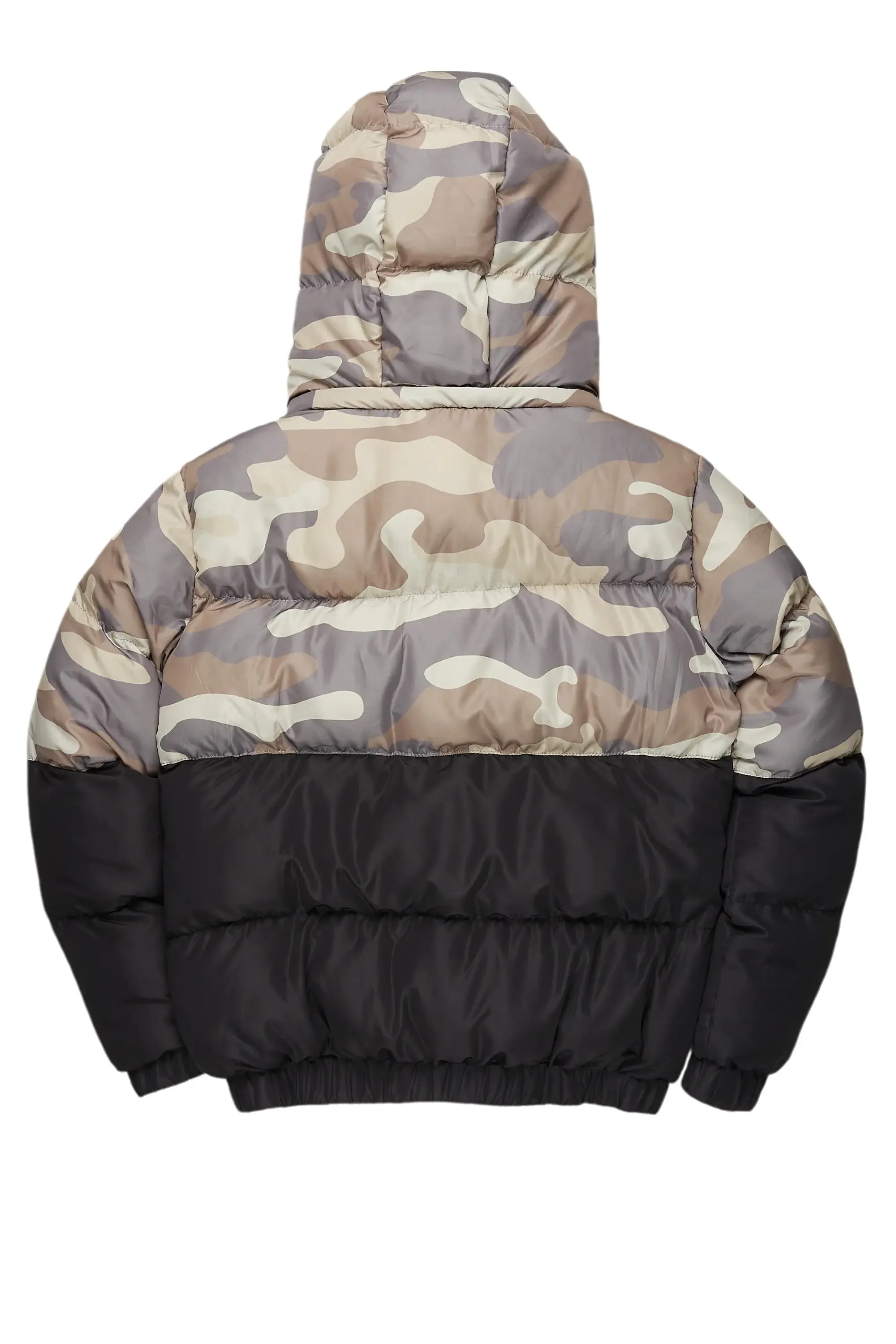 Jennay 2.0 Black/Camo Puffer Jacket