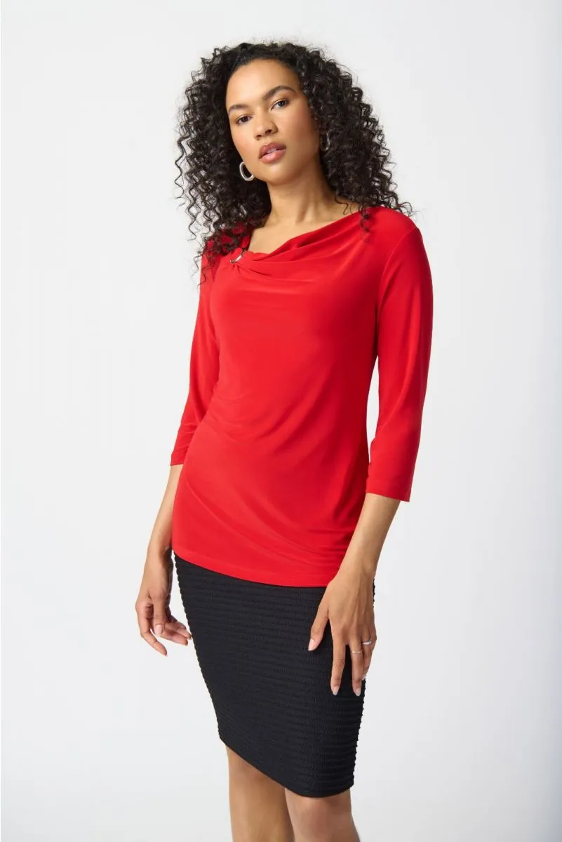 Joseph Ribkoff Cowl Neck 3/4 Sleeve Tunic Top 241241